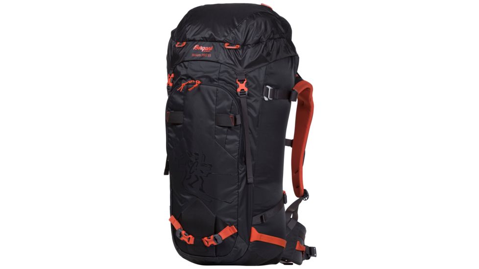 Bergans of Norway Helium PRO 55 L Backpack - Men's-Solid Charcoal/Koi Orange