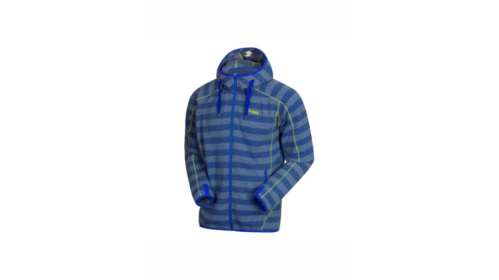 Bergans of Norway Humle jacket - Men's-Cobalt Striped/Neon Green-Small