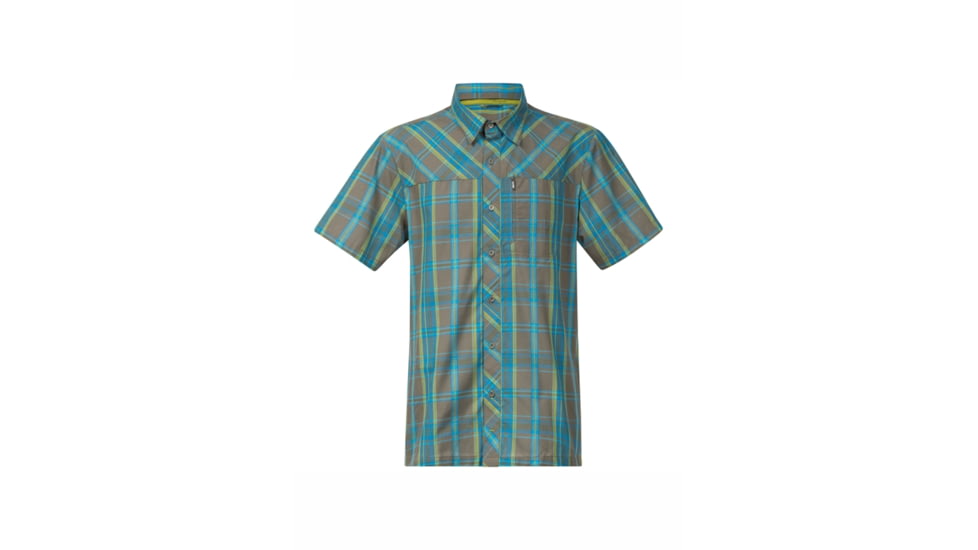 Bergans of Norway Marstein Short Sleeve Shirt - Mens-GrOlive/LtSeaBluCh-Large