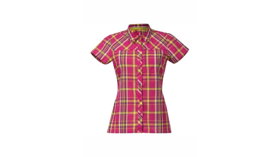 Bergans of Norway Marstein Short Sleeve Shirt - Womens-Cerise/LimeCh-Small