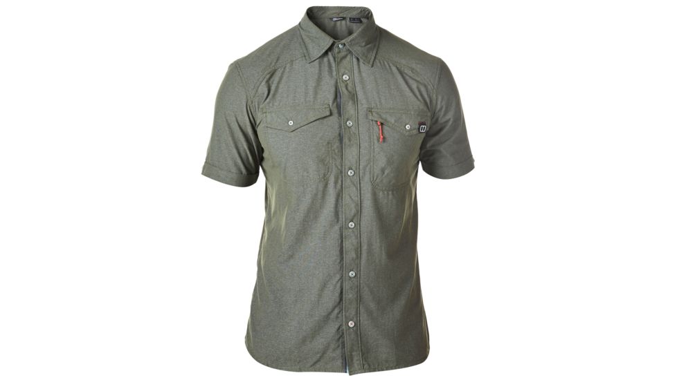 Berghaus Explorer Eco Short Sleeve Shirt - Mens-Olive Marl-Medium
