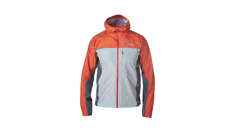 Berghaus Vapour Storm Jacket - Mens-Silver Filigree / Koi Orange / Carbon-Large bgh0001-Silver Filigree / Koi Orange / Carbon-Large