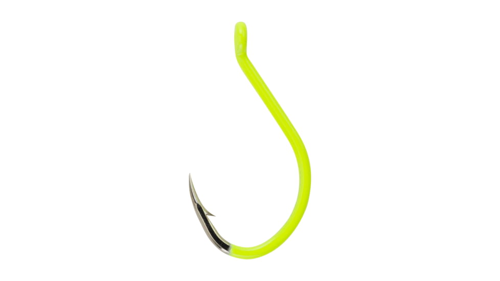 Berkley Fusion19 Colored Octopus Hook, Needle Point, Offset, Chartreuse, Size 6, 7 per Pack, FSN19COCT6C