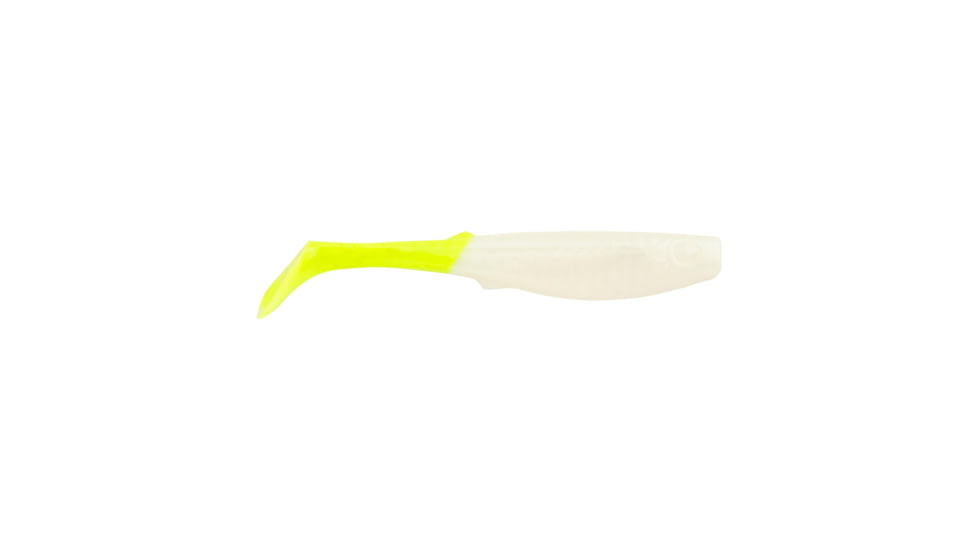 Berkley Gulp! Alive! Paddleshad Soft Bait, 5in / 13cm, Pearl White/Chartreuse, GAFPPS5-PWC