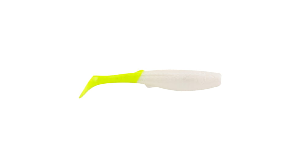 Berkley Gulp! Paddleshad Soft Bait Lures, 3in, 5 Pack, Pearl White/Chartreuse, 1545517
