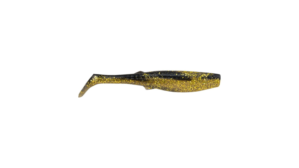 Berkley Gulp! Paddleshad Soft Bait Lures, 4in, 4 Pack, Black Gold, 1545525