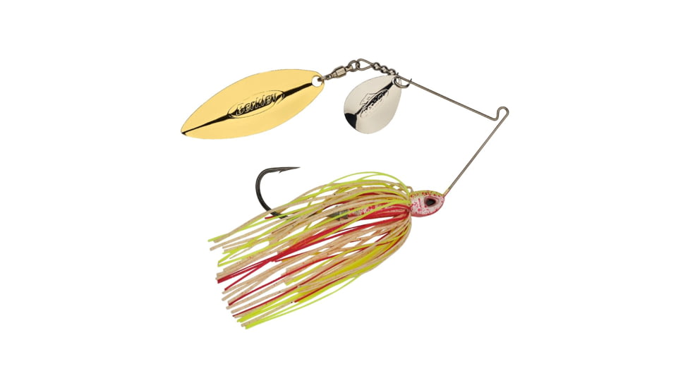 Berkley Power Blade Compact Colorado/Willow Spinnerbait, 1/2oz, Hot Slaw/Silver + Gold, 1570605
