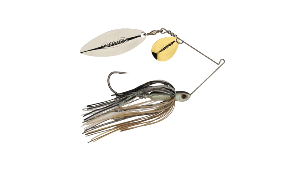Berkley Power Blade Compact Colorado/Willow Spinnerbait, 1/2oz, Shad Spawn/Gold + Silver, 1570602