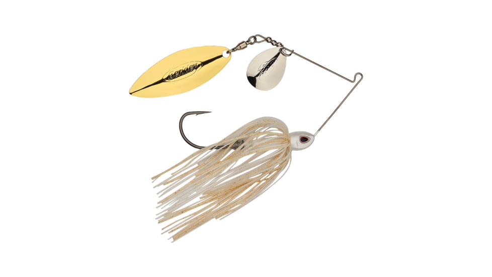 Berkley Power Blade Compact Colorado/Willow Spinnerbait, 1/2oz, White/Silver + Gold, 1570599