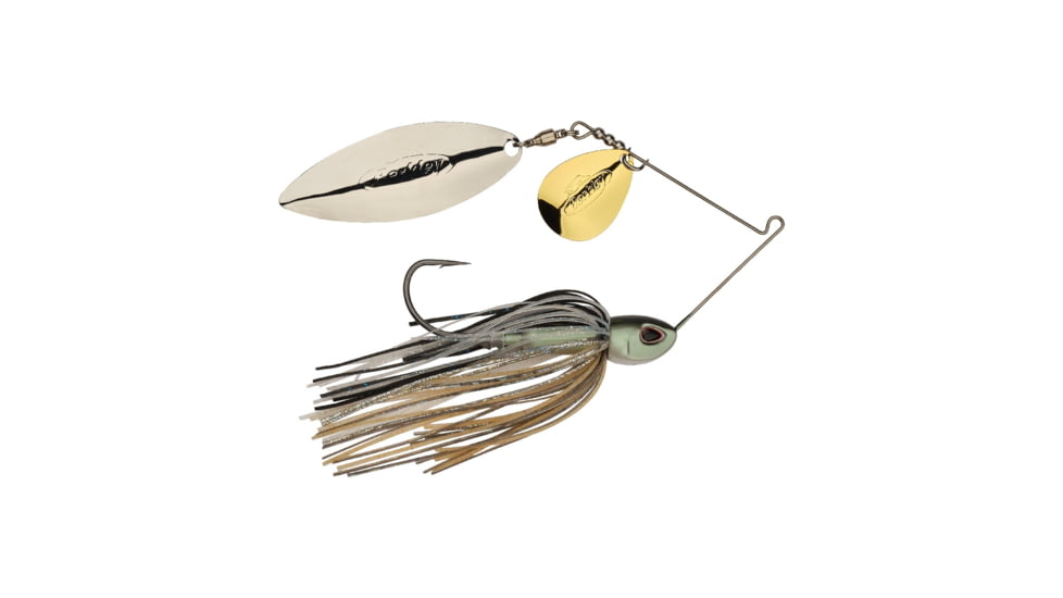 Berkley Power Blade Compact Colorado/Willow Spinnerbait, 1oz, Shad Spawn/Gold + Silver, 1570625