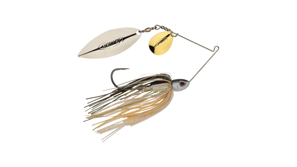 Berkley Power Blade Compact Colorado/Willow Spinnerbait, 3/4oz, Herring/Gold + Silver, 1570615