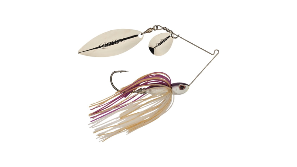 Berkley Power Blade Compact Colorado/Willow Spinnerbait, 3/4oz, Purple Rain/Silver + Silver, 1570619