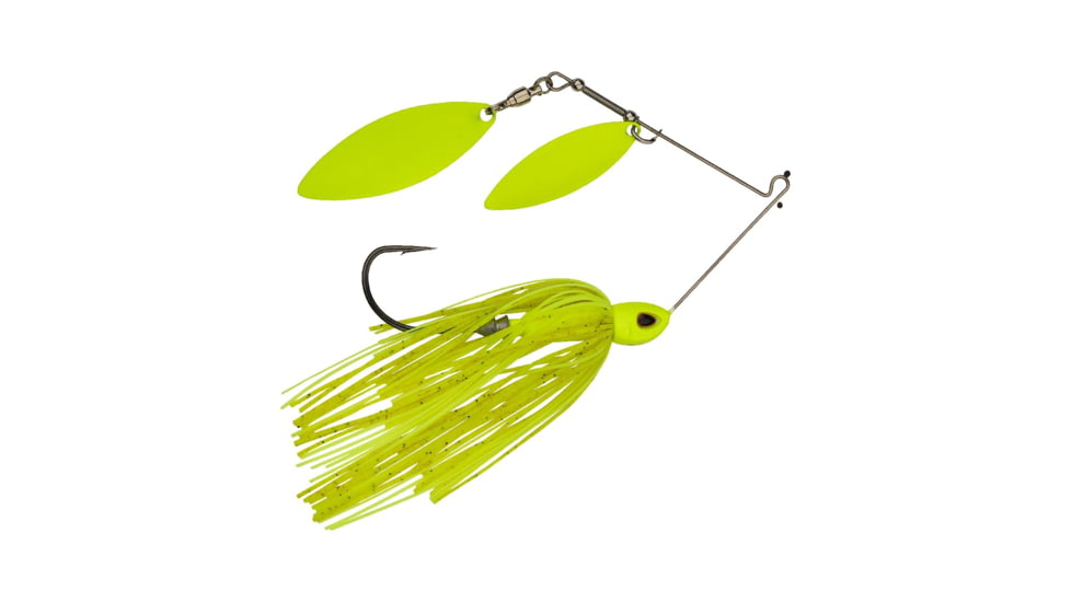 Berkley Power Blade Compact Double Williw Spinnerbait, 1/2oz, Chartreuse/Chartreuse + Chartreuse, 1570650