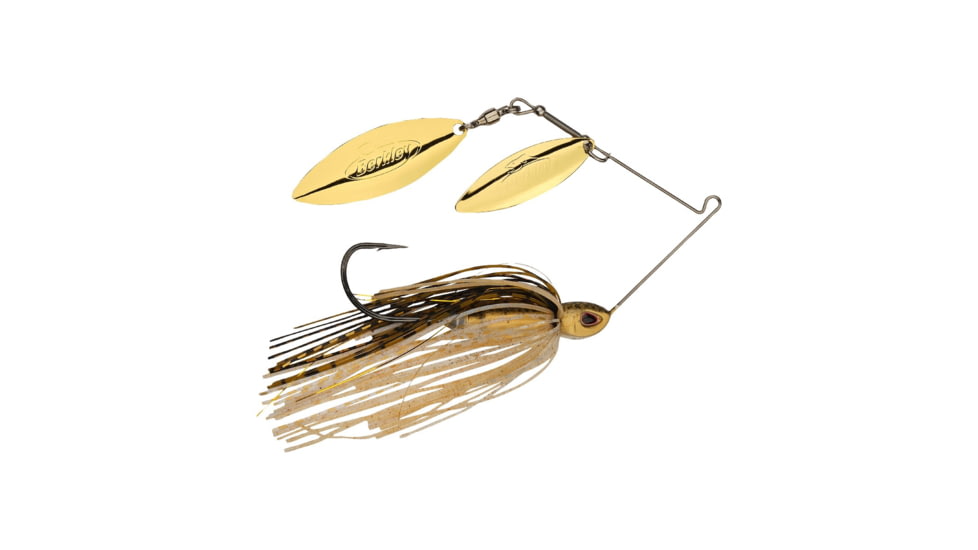 Berkley Power Blade Compact Double Williw Spinnerbait, 1/2oz, Golden Shiner/Gold + Gold, 1570647