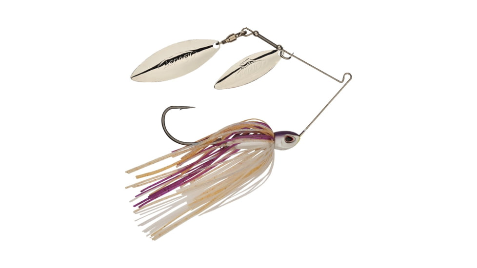 Berkley Power Blade Compact Double Williw Spinnerbait, 1/2oz, Purple Rain/Silver + Silver, 1570646