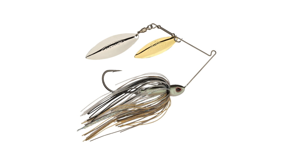 Berkley Power Blade Compact Double Williw Spinnerbait, 1/2oz, Shad Spawn/Gold + Silver, 1570644