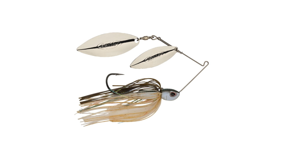 Berkley Power Blade Compact Double Williw Spinnerbait, 1oz, Herring/Silver + Silver, 1570677