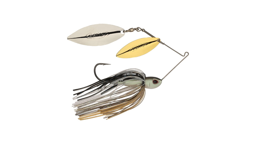 Berkley Power Blade Compact Double Williw Spinnerbait, 1oz, Shad Spawn/Gold + Silver, 1570675