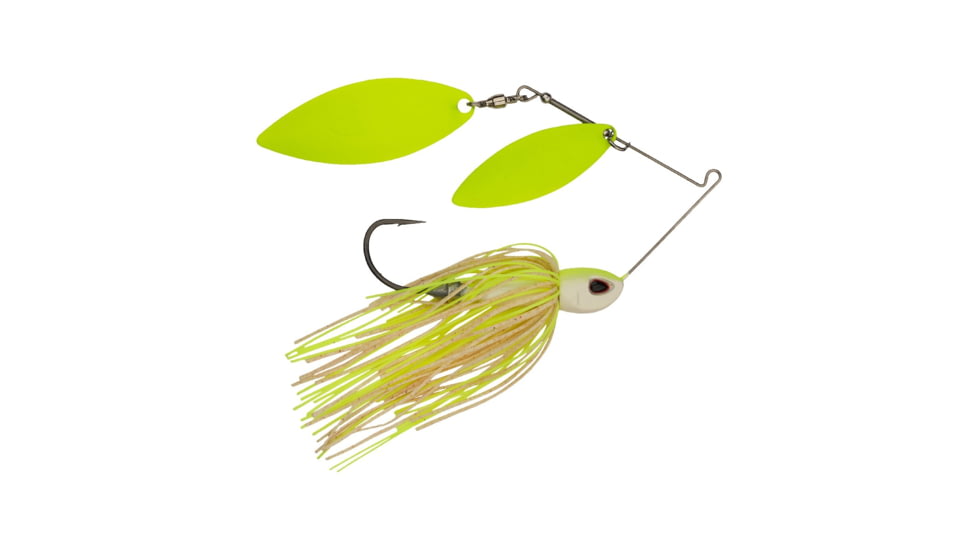 Berkley Power Blade Compact Double Williw Spinnerbait, 1oz, White Chartreuse/Chartreuse + Chartreuse, 1570676