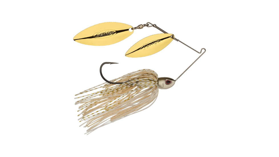 Berkley Power Blade Compact Double Williw Spinnerbait, 3/4oz, Crypto/Gold + Gold, 1570665