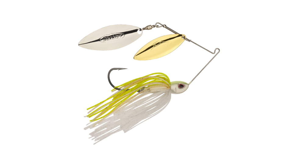 Berkley Power Blade Compact Double Williw Spinnerbait, 3/4oz, E2 Magic/Gold + Silver, 1570659