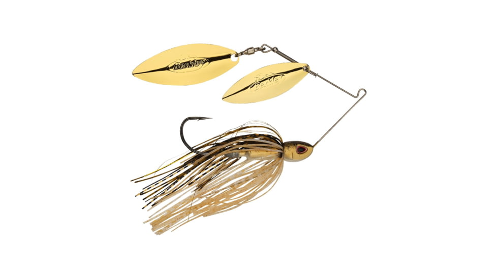 Berkley Power Blade Compact Double Williw Spinnerbait, 3/4oz, Golden Shiner/Gold + Gold, 1570663