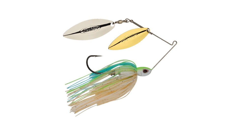 Berkley Power Blade Compact Double Williw Spinnerbait, 3/4oz, Pretty One/Gold + Silver, 1570667