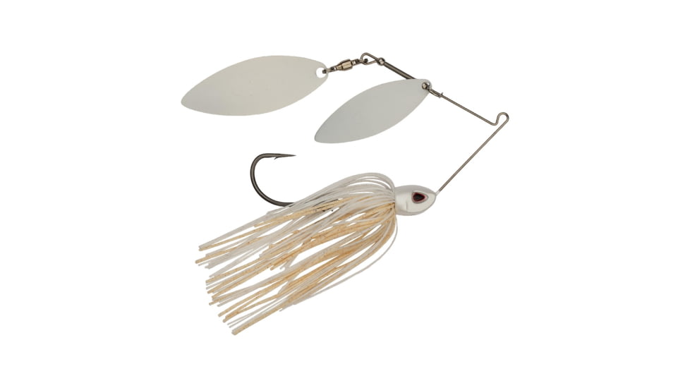Berkley Power Blade Compact Double Williw Spinnerbait, 3/4oz, White/White + White, 1570670
