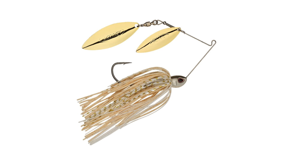 Berkley Power Blade Compact Double Williw Spinnerbait, 3/8oz, Crypto/Gold + Gold, 1570634