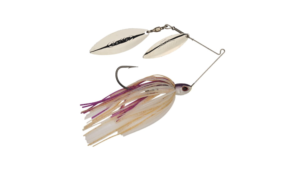 Berkley Power Blade Compact Double Williw Spinnerbait, 3/8oz, Purple Rain/Silver + Silver, 1570631