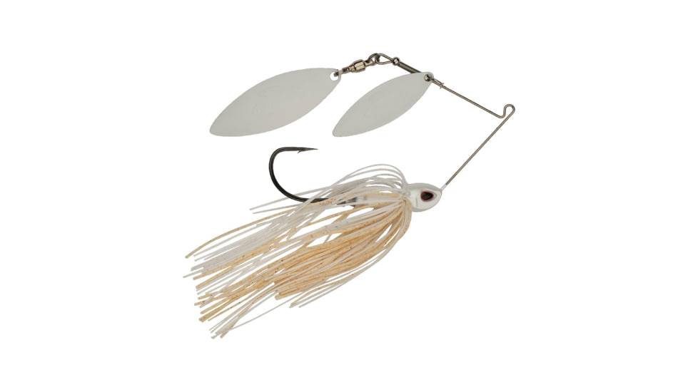 Berkley Power Blade Compact Double Williw Spinnerbait, 3/8oz, White/White + White, 1570639