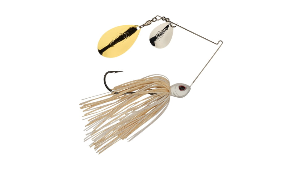 Berkley Power Blade Standard Colorado/Indiana Spinnerbait, 1/2oz, White/Silver + Gold, 1570531