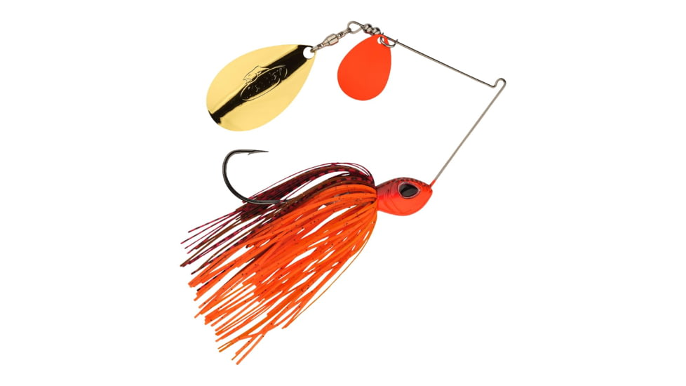 Berkley Power Blade Standard Colorado/Indiana Spinnerbait, 3/4oz, Fire Craw/Orange + Gold, 1570546