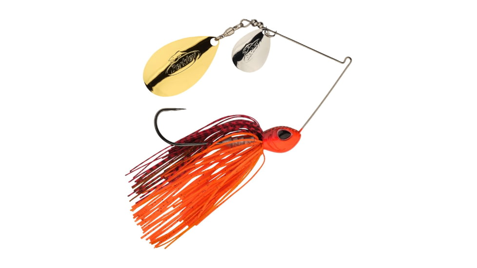 Berkley Power Blade Standard Colorado/Indiana Spinnerbait, 3/4oz, Fire Craw/Silver + Gold, 1570547