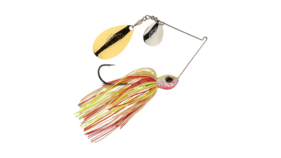 Berkley Power Blade Standard Colorado/Indiana Spinnerbait, 3/4oz, Hot Slaw/Silver + Gold, 1570543