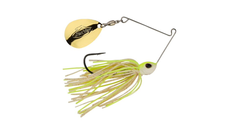 Berkley Power Blade Standard Colorado Spinnerbait, 3/16oz, White Chartreuse/Gold, 1569966