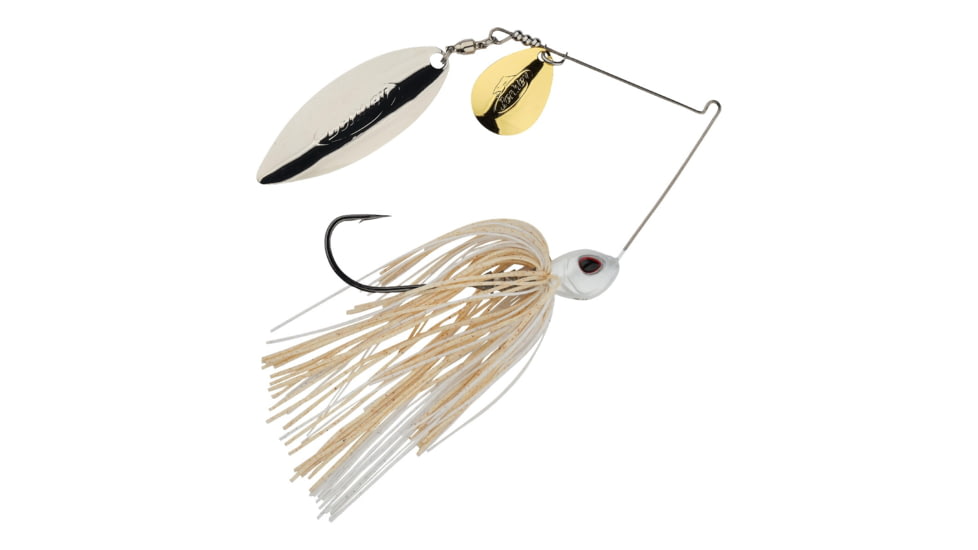 Berkley Power Blade Standard Colorado/Willow Spinnerbait, 1/2oz, White/Gold + Silver, 1570500