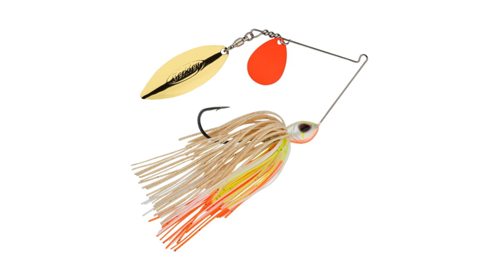 Berkley Power Blade Standard Colorado/Willow Spinnerbait, 3/8oz, Coleslaw/Orange + Gold, 1570492