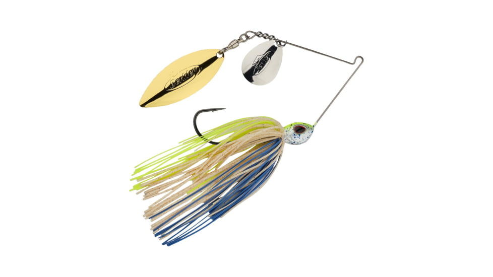 Berkley Power Blade Standard Colorado/Willow Spinnerbait, 3/8oz, Old School/Silver + Gold, 1570488