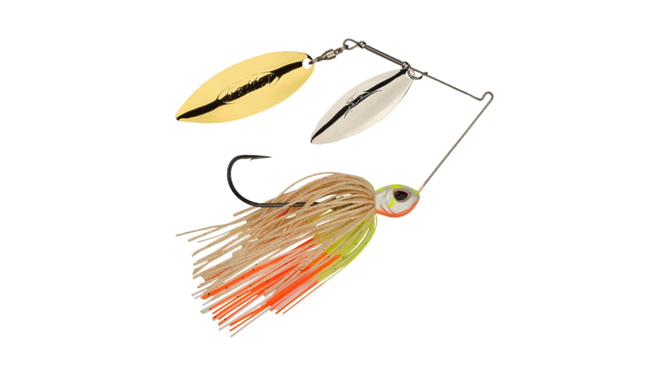 Berkley Power Blade Standard Double Willow Spinnerbait, 1/2oz, Coleslaw/Silver + Gold, 1570572