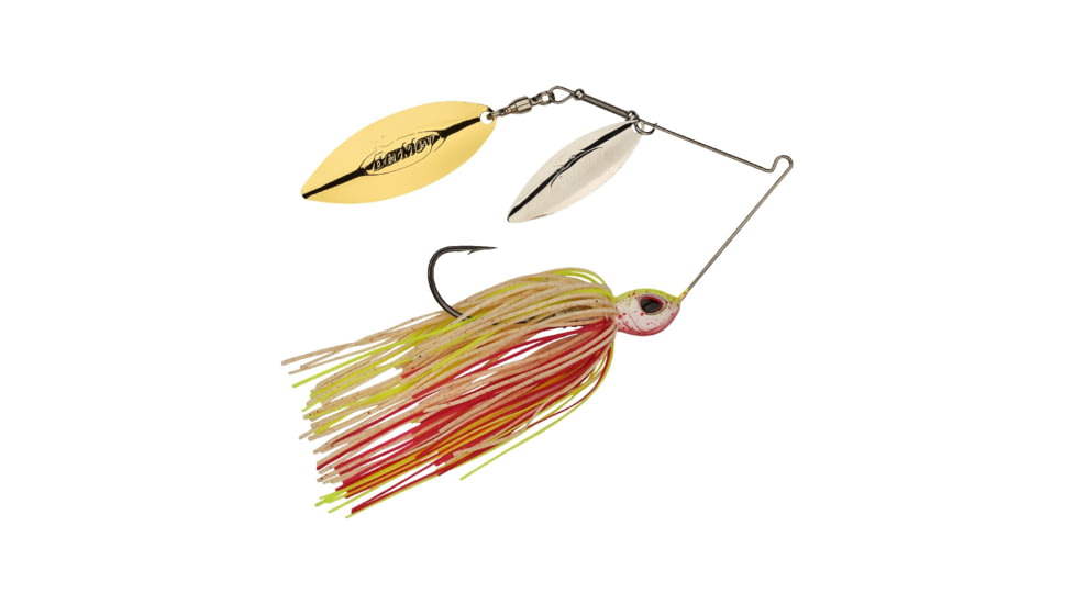 Berkley Power Blade Standard Double Willow Spinnerbait, 3/8oz, Hot Slaw/Silver + Gold, 1570559