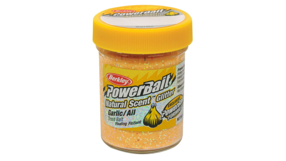 Berkley PowerBait Natural Scent Glitter Trout Bait, Garlic, Yellow, 1203188