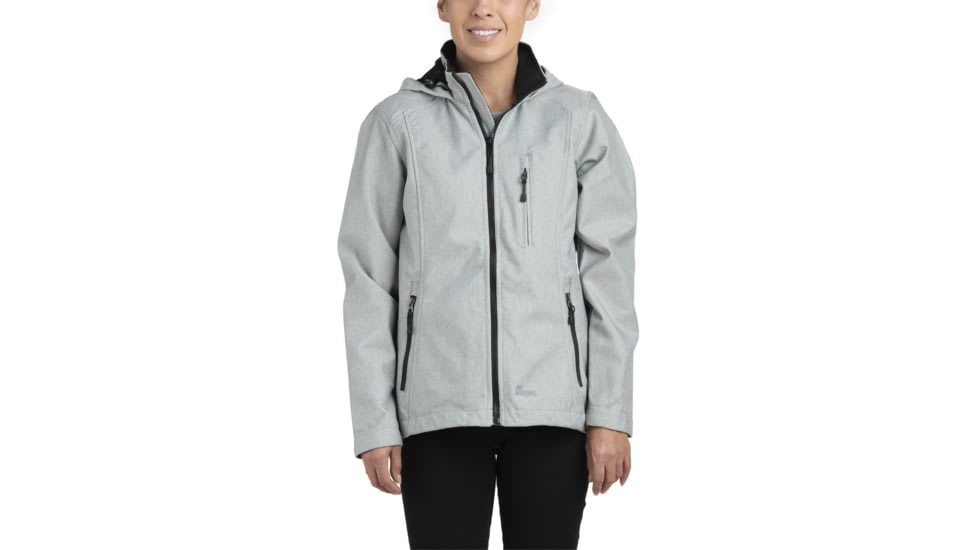 Berne Eiger Hooded Softshell - Womens, Grey, Large, WJS301GYR440