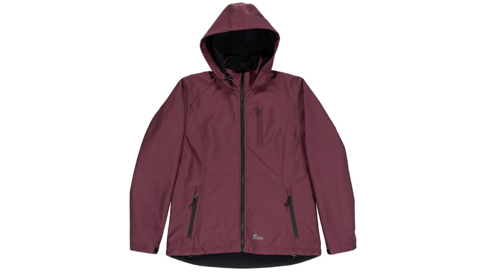 Berne Eiger Hooded Softshell - Womens, Maroon, Large, WJS301MNR440