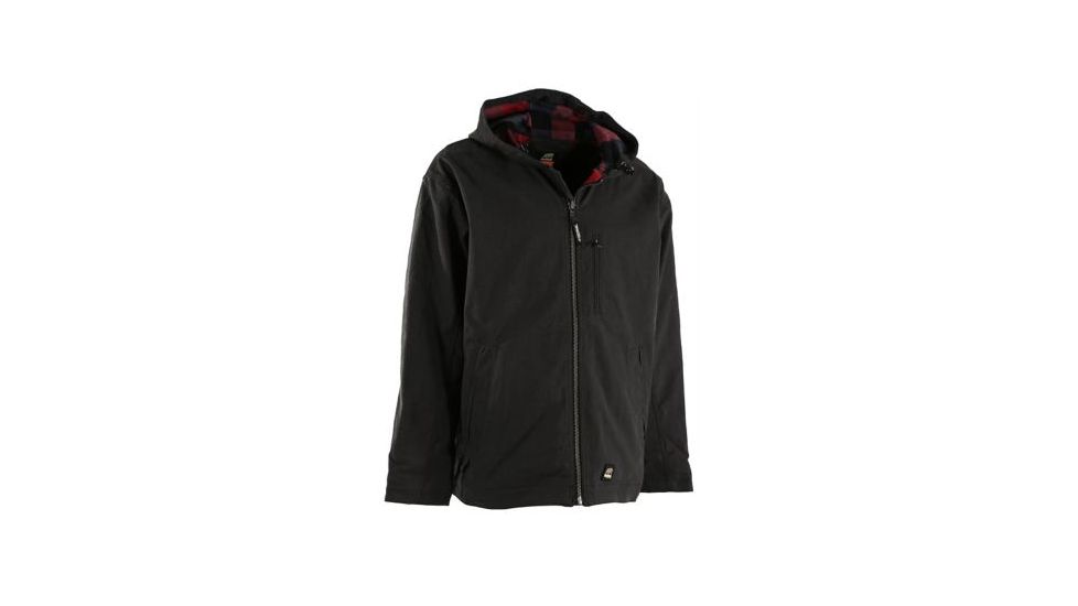 Berne Flannel Lined Quarry Jacket - Mens, Black, Large, Regular, 92021408460