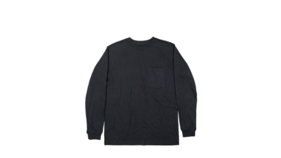 Berne Heavyweight Long Sleeve Pocket Tee - Mens, Black, Small, Regular, 92021152950