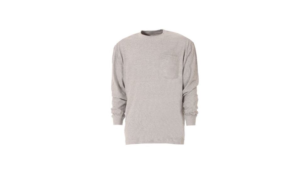 Berne Heavyweight Long Sleeve Pocket Tee - Mens, Grey, Small, Regular, 92021390154