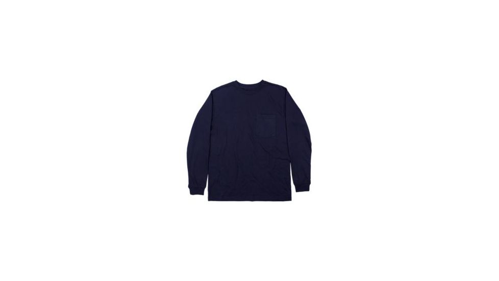 Berne Heavyweight Long Sleeve Pocket Tee - Mens, Navy, Large, Tall, 92021364889