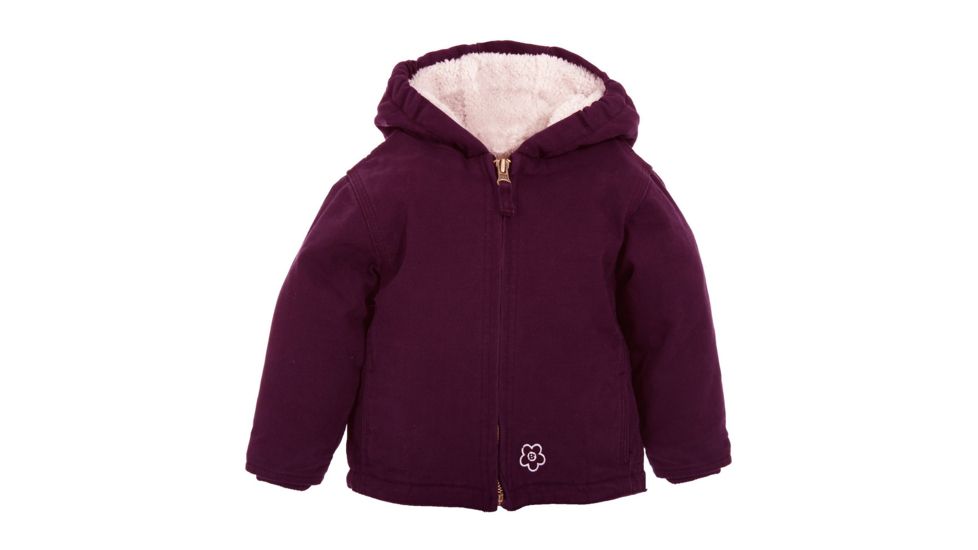 Berne Infant Girls Washed Hooded Coat, Plum, 12M, Regular, 92021295718