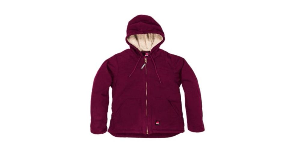 Berne Washed Hooded Coat - Women's, Pomegranate, Large, Regular, 92021398099